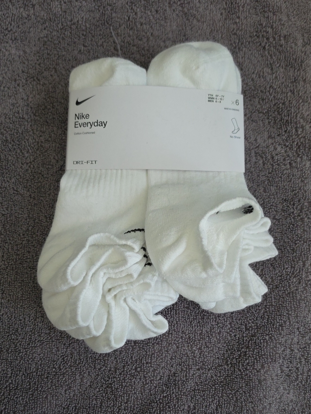 Nike Everyday White No-Show Socks - 6 Pack